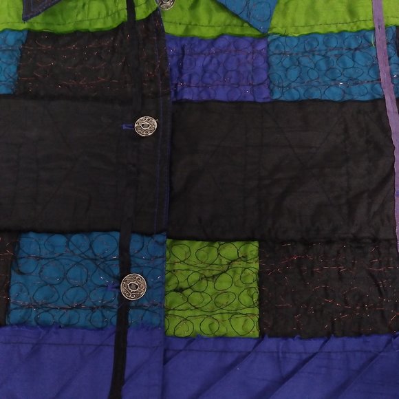 C.L.O.T.H.E.S. Womens Multicolor Patchwork Design Button Up Jacket Size Large - Picture 7 of 7